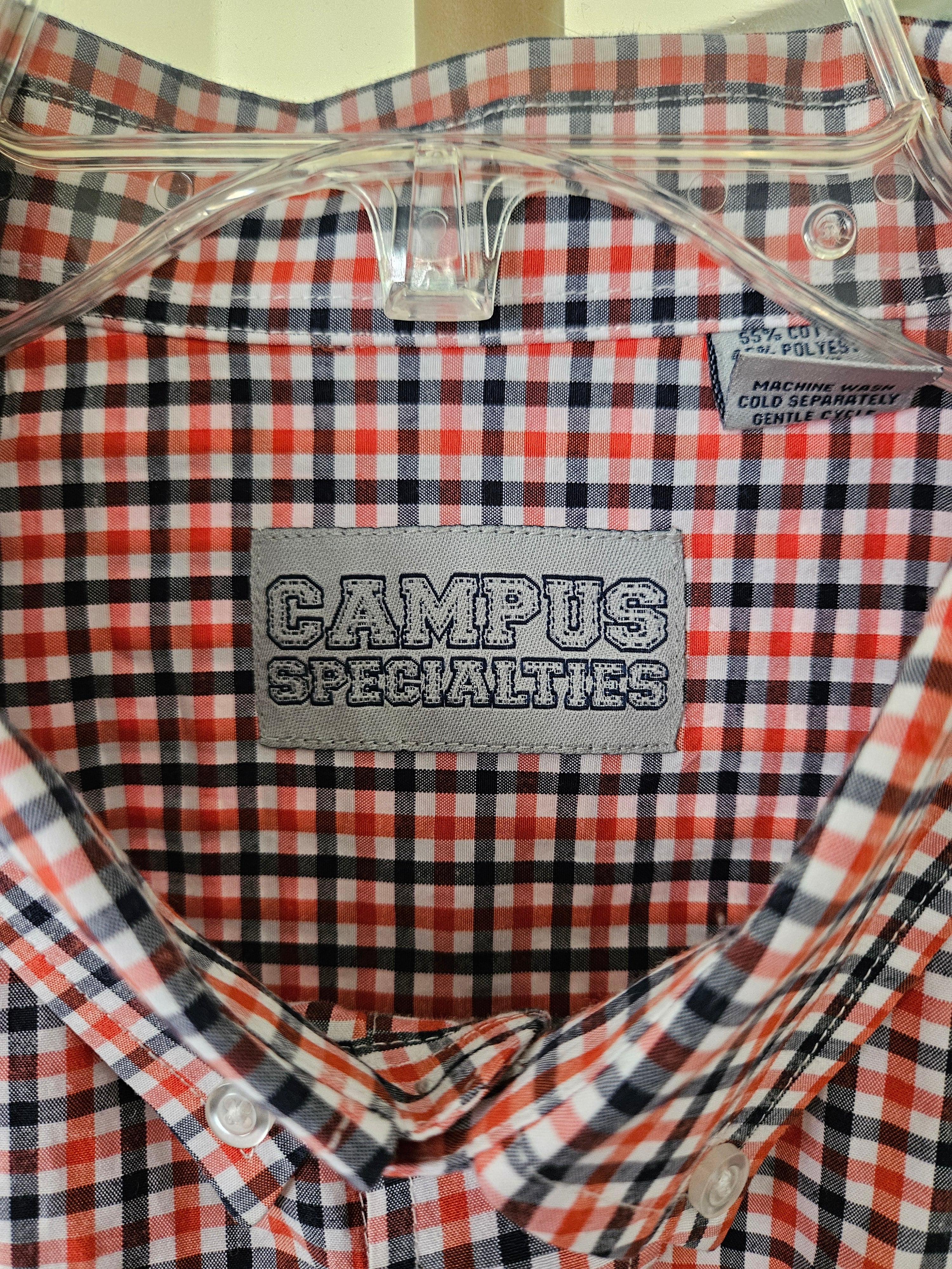 Auburn Tigers Campus Specialties Orange & Blue Plaid Shirt Sz XXL