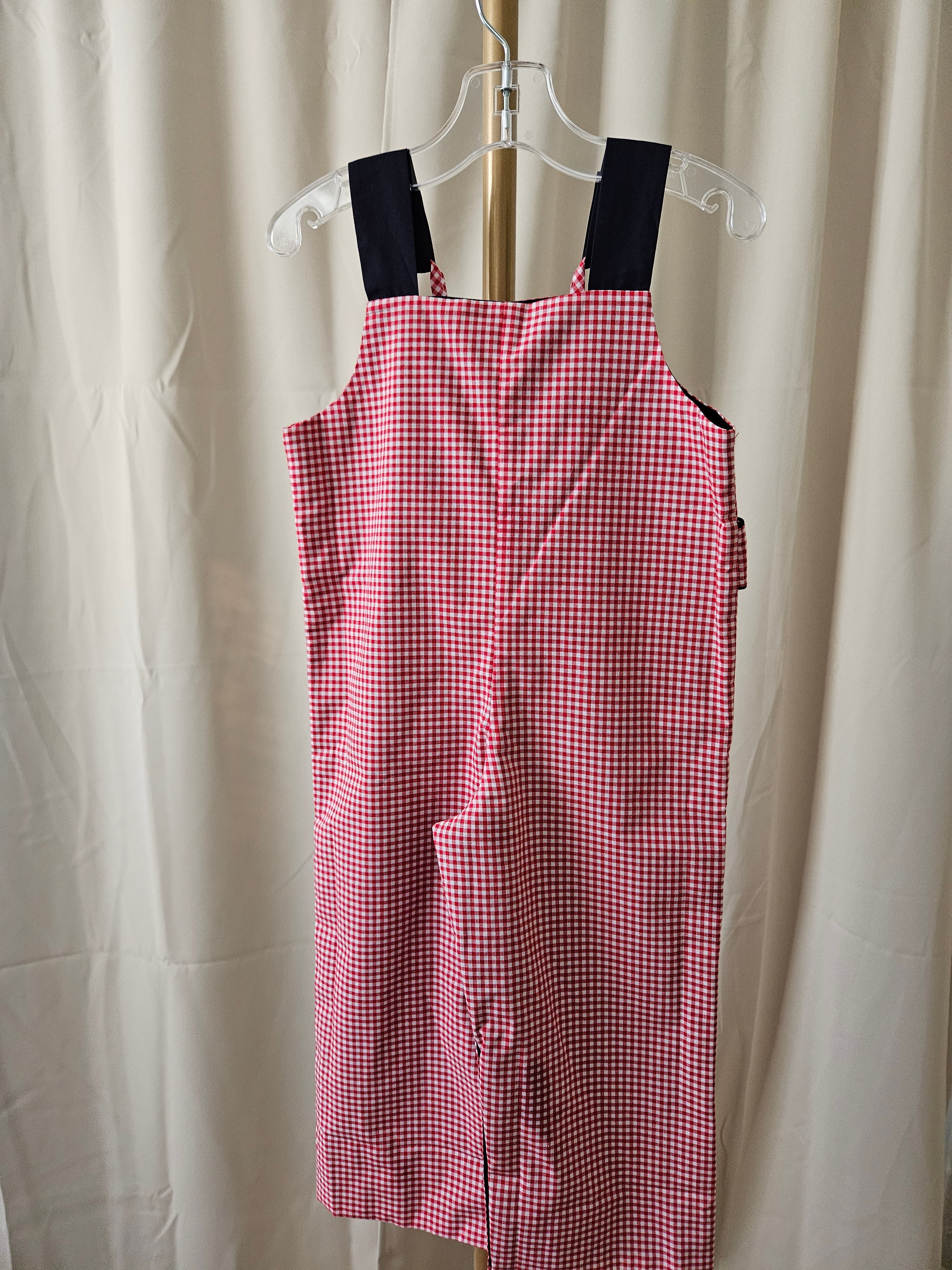 The Beaufort Bonnet Ivy League Longall Red & White Gingham Navy Trim