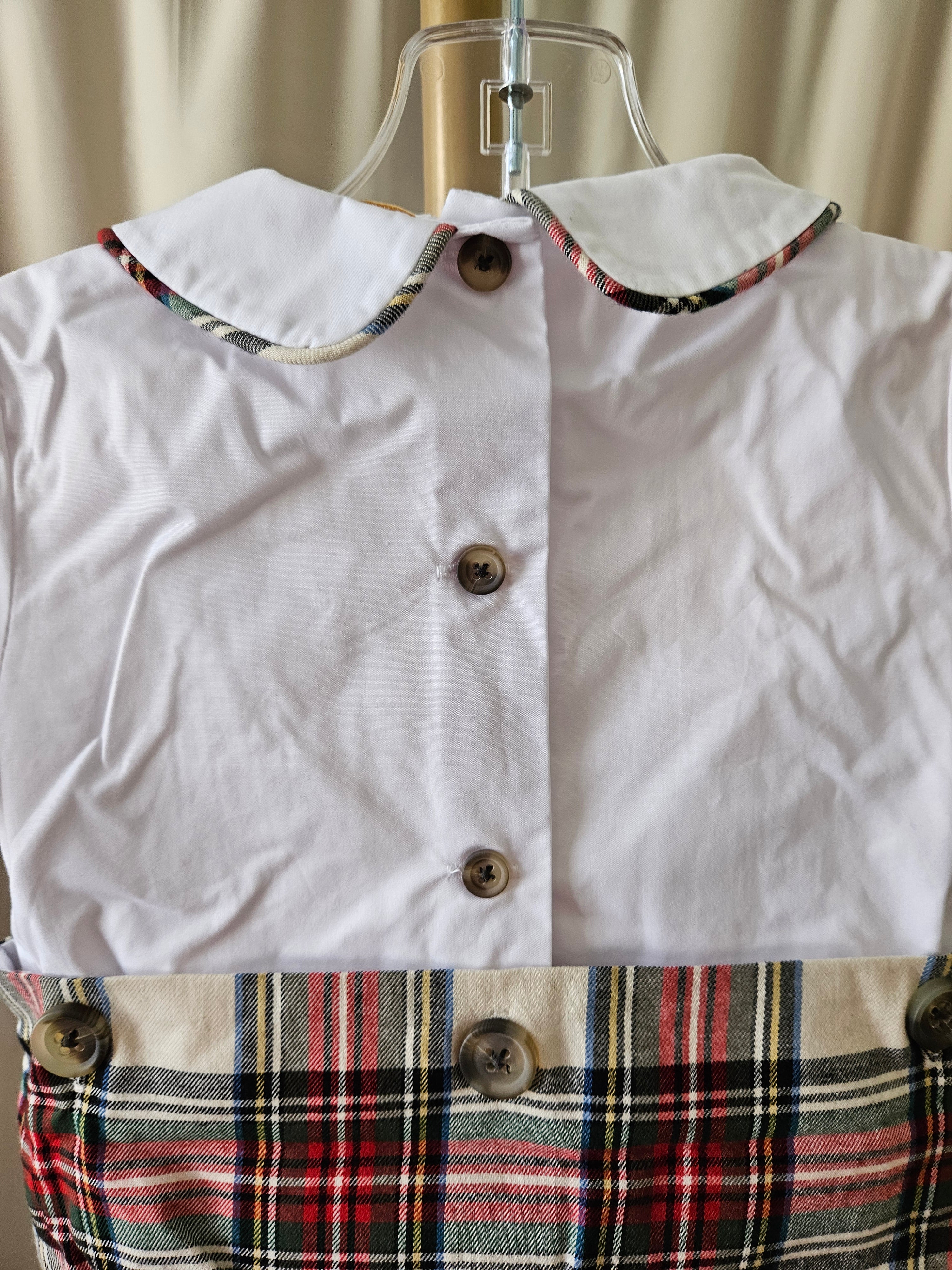 The Beaufort Bonnet Company Bryan Button Bubble Plaid Romper 6-12M