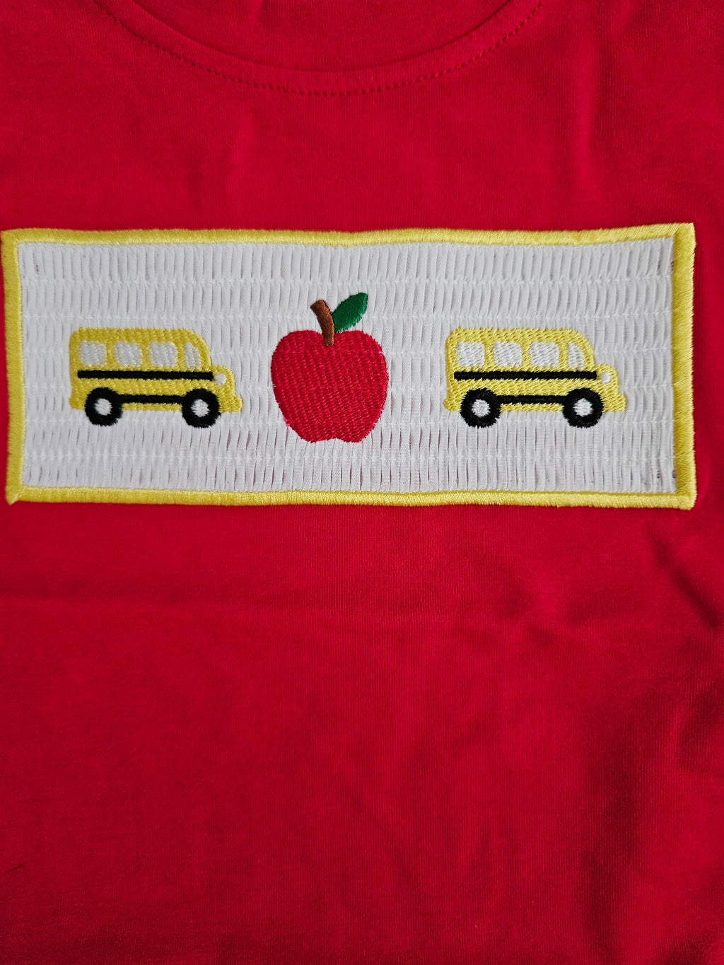 Rylee Faith Designs Boys School Bus Smocked Short Set | Sizes 2, 3, 4, 5