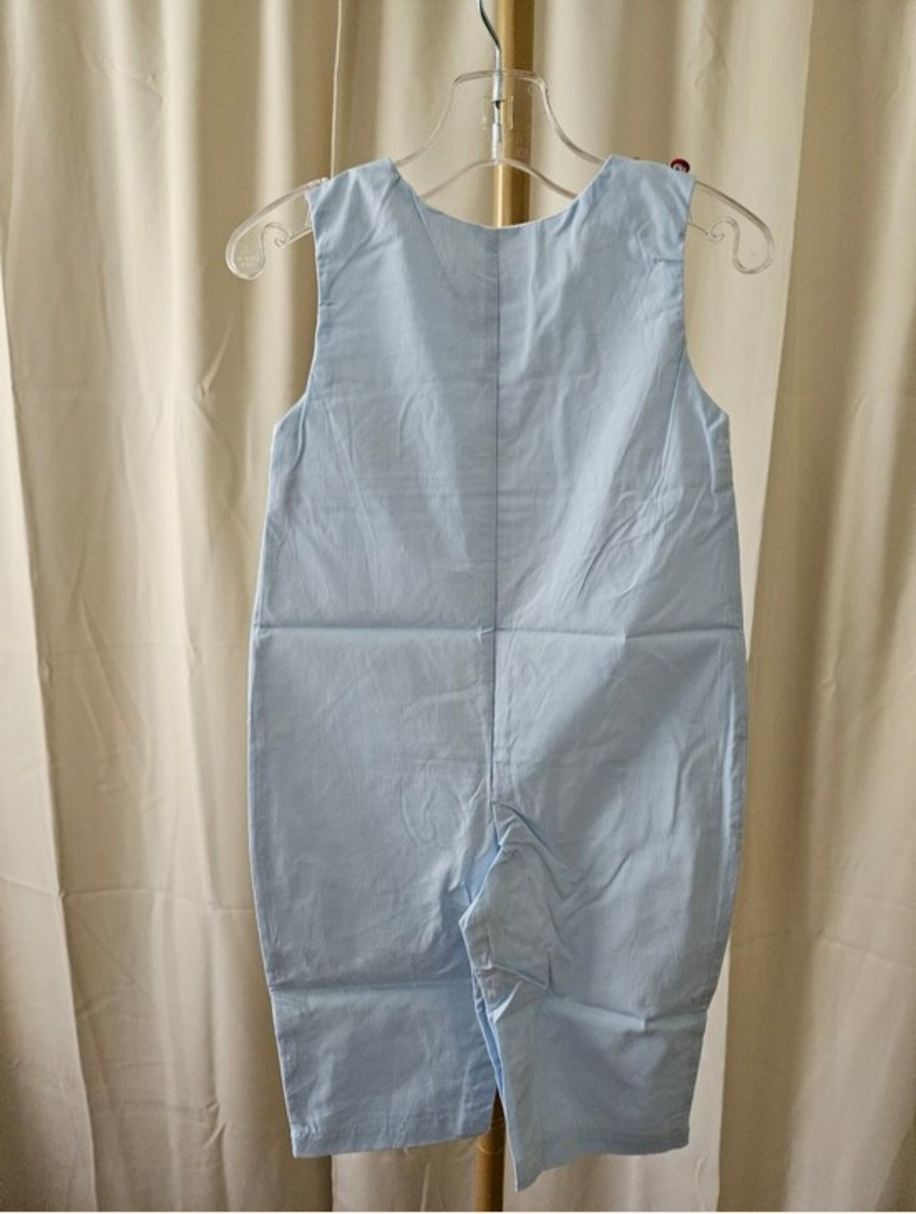 Lil Cactus Light Blue Santa Smocked Overalls