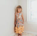 Adorable Sweetness Retro Butter Floral 3 Ruffle Dress