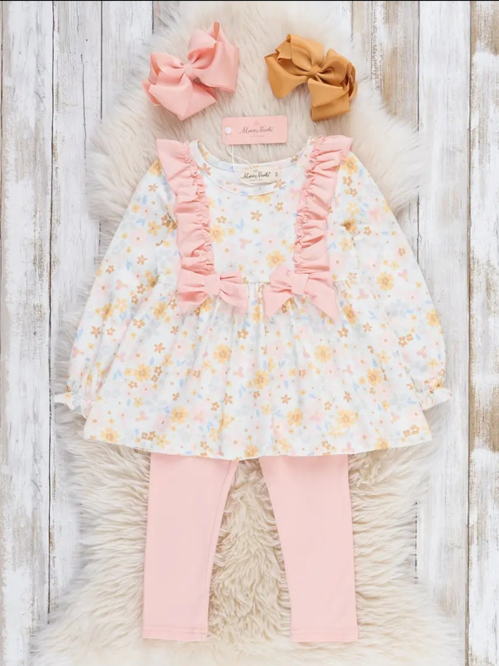 Marie Nicole Blossom Bow 2pc Outfit Sz 18-24M