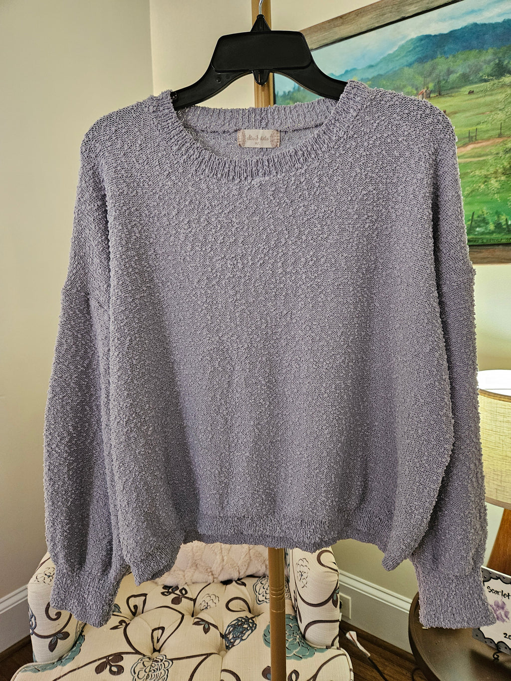 Altar'd State Light Gray/Blue Women's Sweater Sz M/L