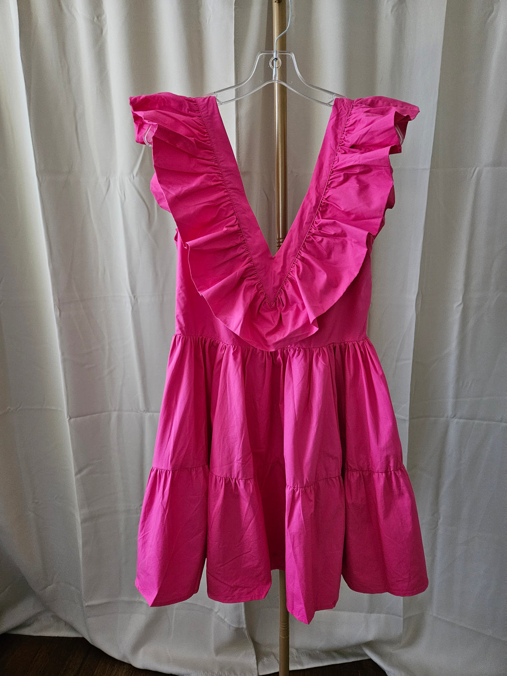 Twenty Ten Pink Flutter Sleeve Tiered Mini Dress | Open Back