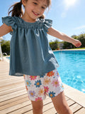 Adorable Sweetness Retro Happy Flower Short Set