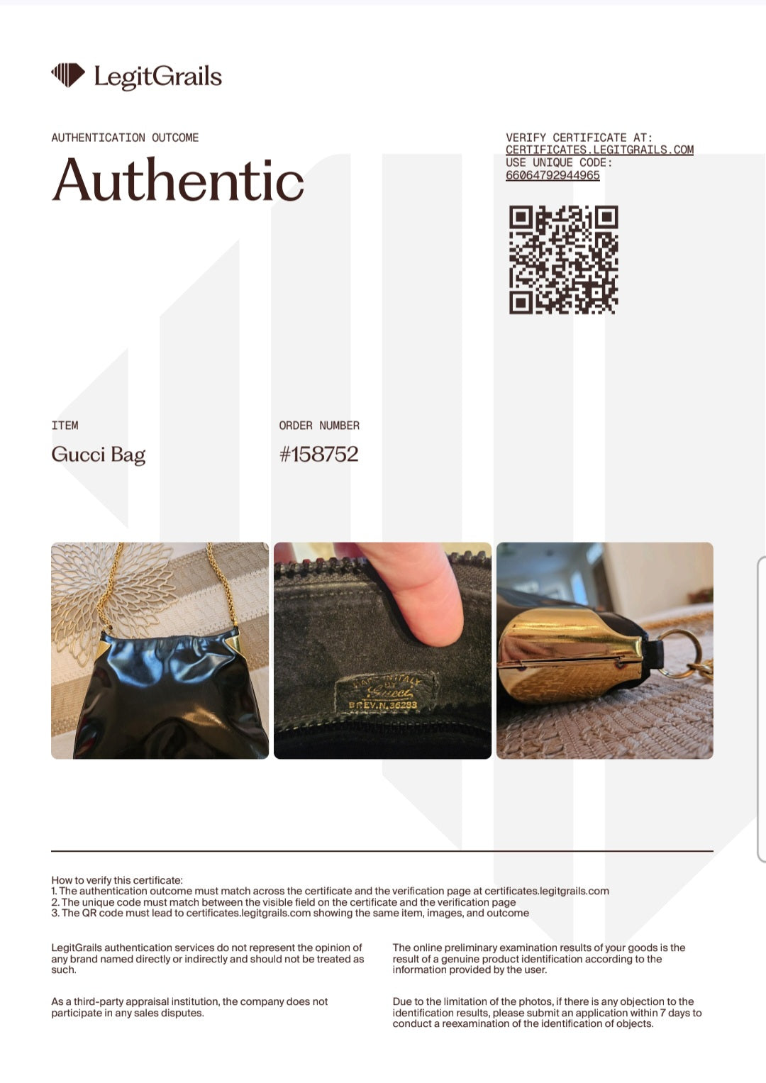 Preloved Vintage Authentic GUCCI 1970's Blk Patent & Gold handbag