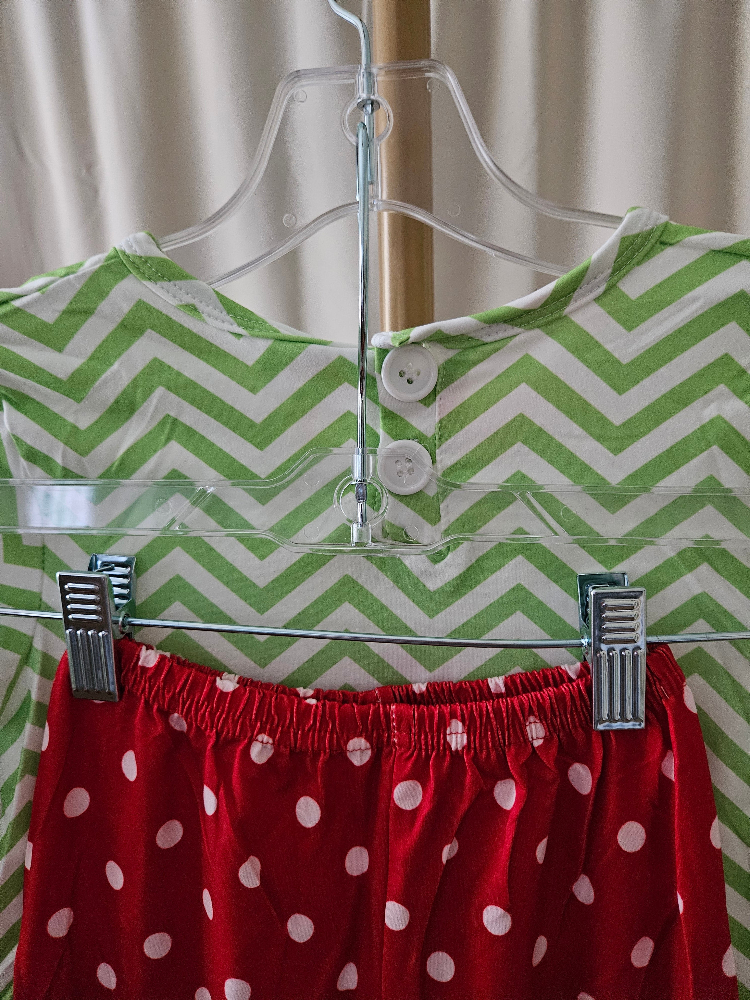 BaaBee Santa Appliqué Top & Polka Dot Leggings Set |