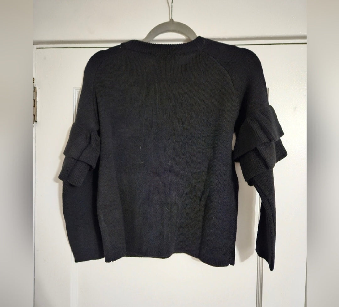 Marc Bouwer Black Tulip Sleeve Sweater Sz Small