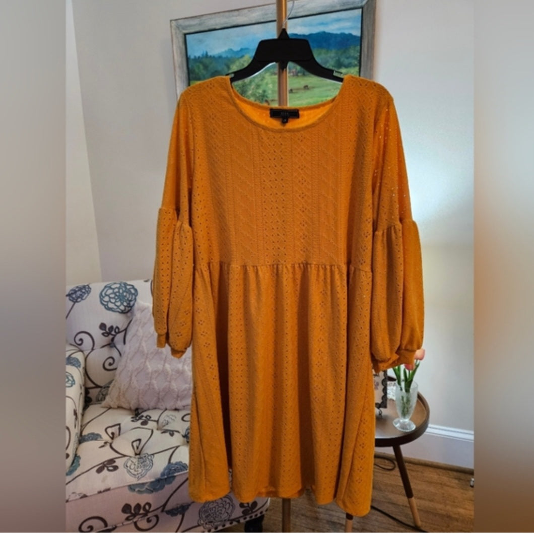 Vibe Mustard Long Sleeve Dress Sz 2X