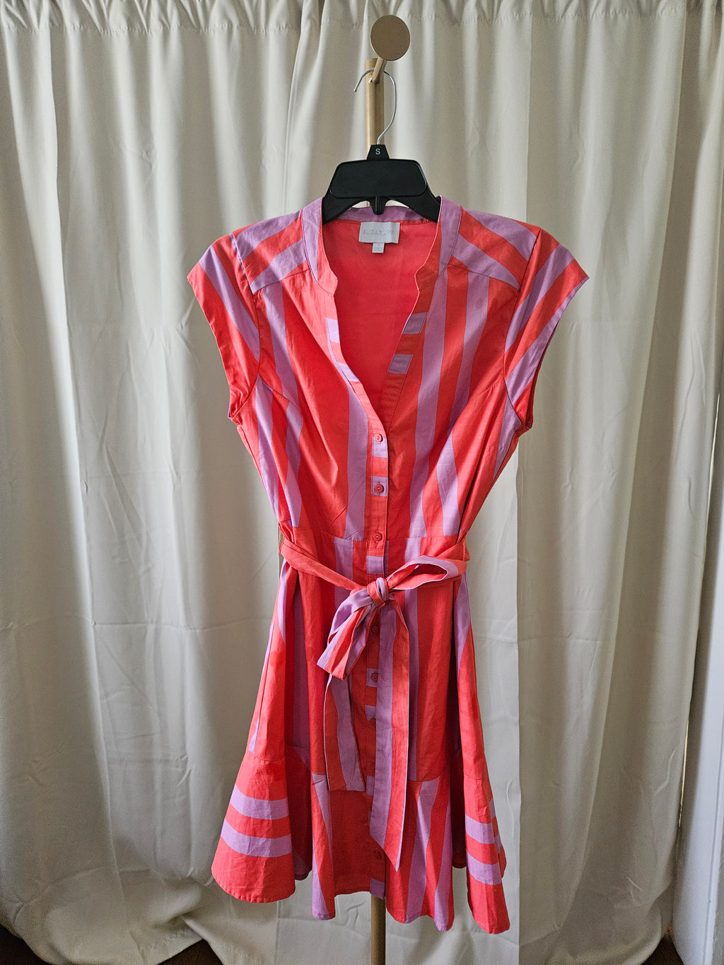 Sugarlips Pink & Purple Striped Tie Waist Dress Size Small