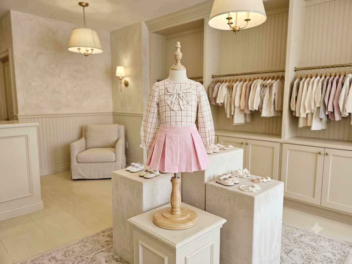 The Beaufort Bonnet Company Beatrice Bow Blouse & Parsons Pleated Skirt Set