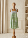 Rosa Clothing Tie Shoulder Spring Sundress Mini Green Blue
