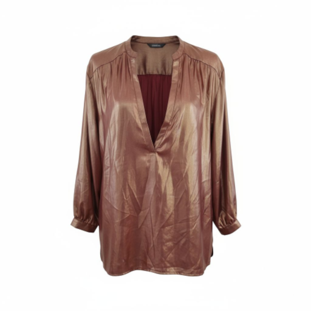 Anthropologie  Copper Metallic Shimmer Top Size Medium