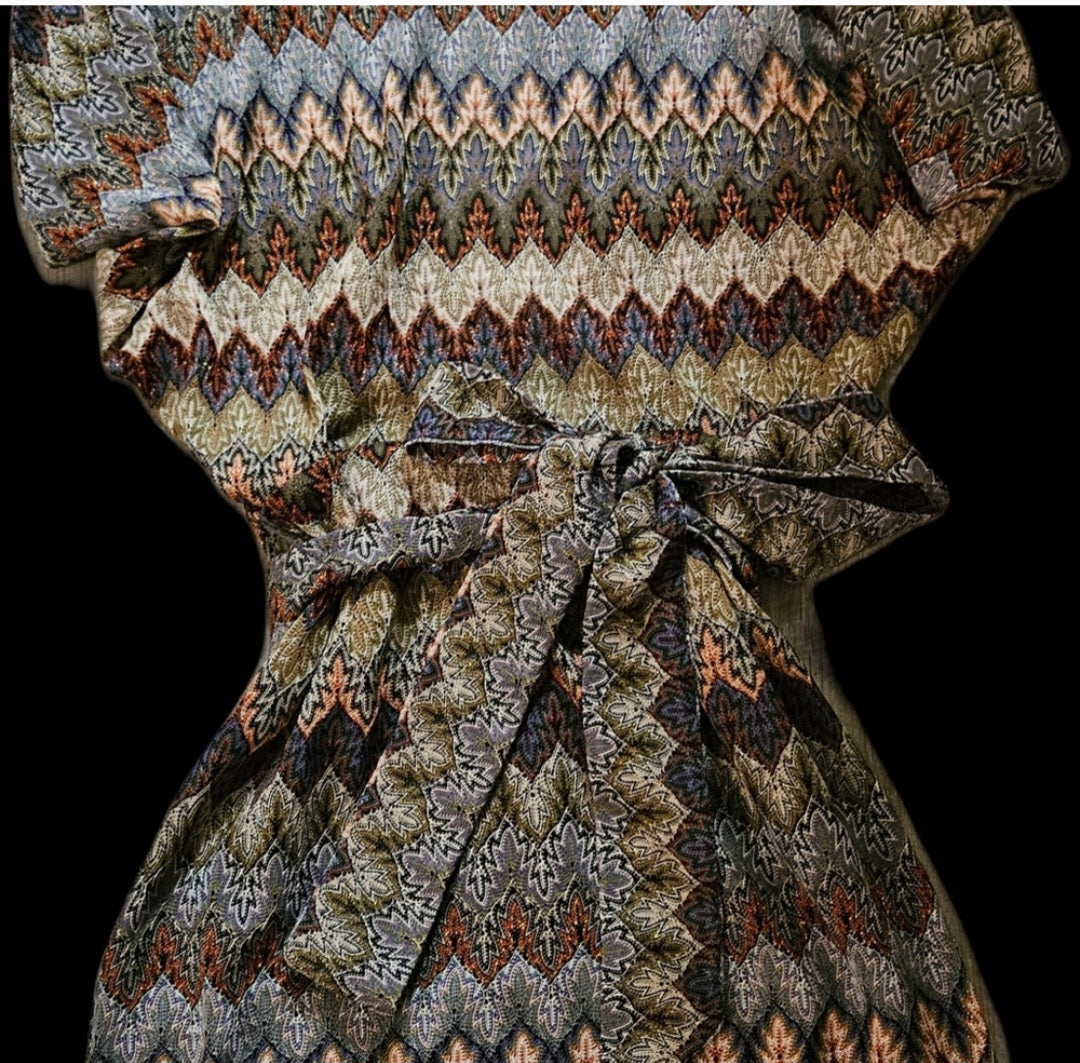 Karlie Zig Zag Stripe Open Back Mini Dress Size Small