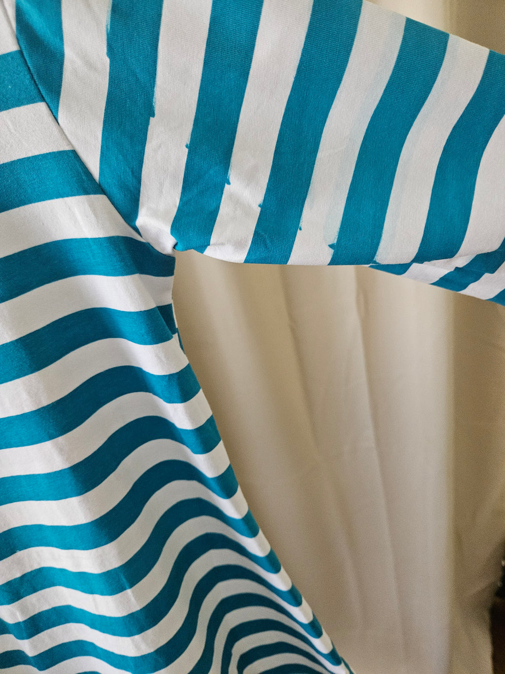 Amor Babee Pumpkin Appliqué Dress Turquoise Stripe Ruffle Sz XL (5-6)