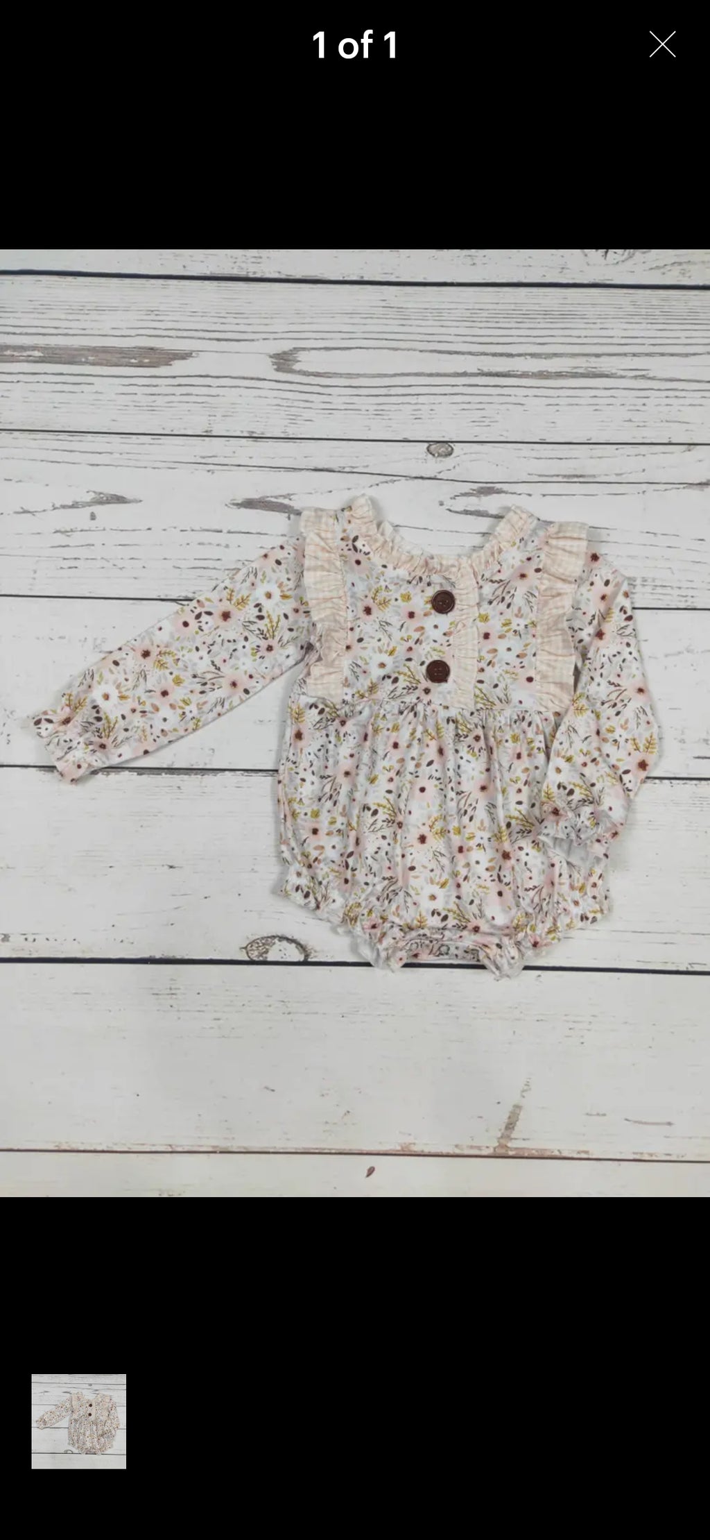 Sassy Kids Floral Ruffle Bubble Sz 6-12M