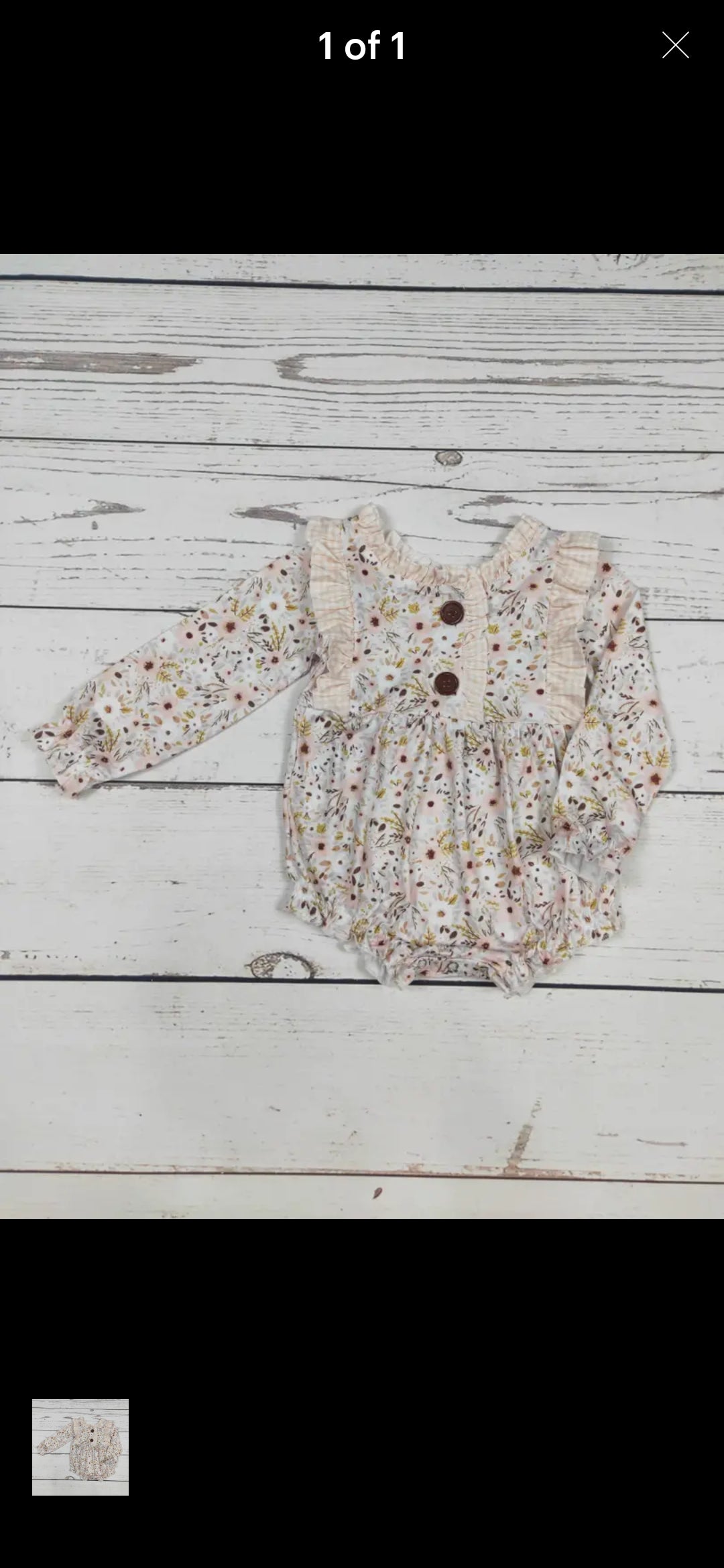 Sassy Kids Floral Ruffle Bubble Sz 6-12M