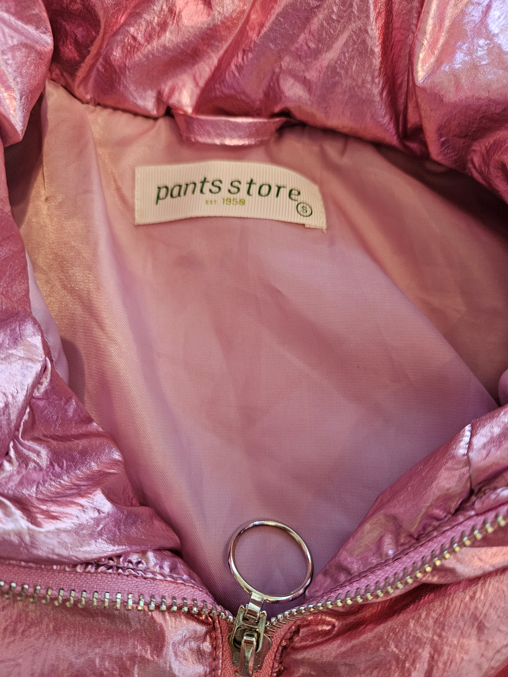 Pants Store Shimmering Pink Puffer Jacket Sz Sm
