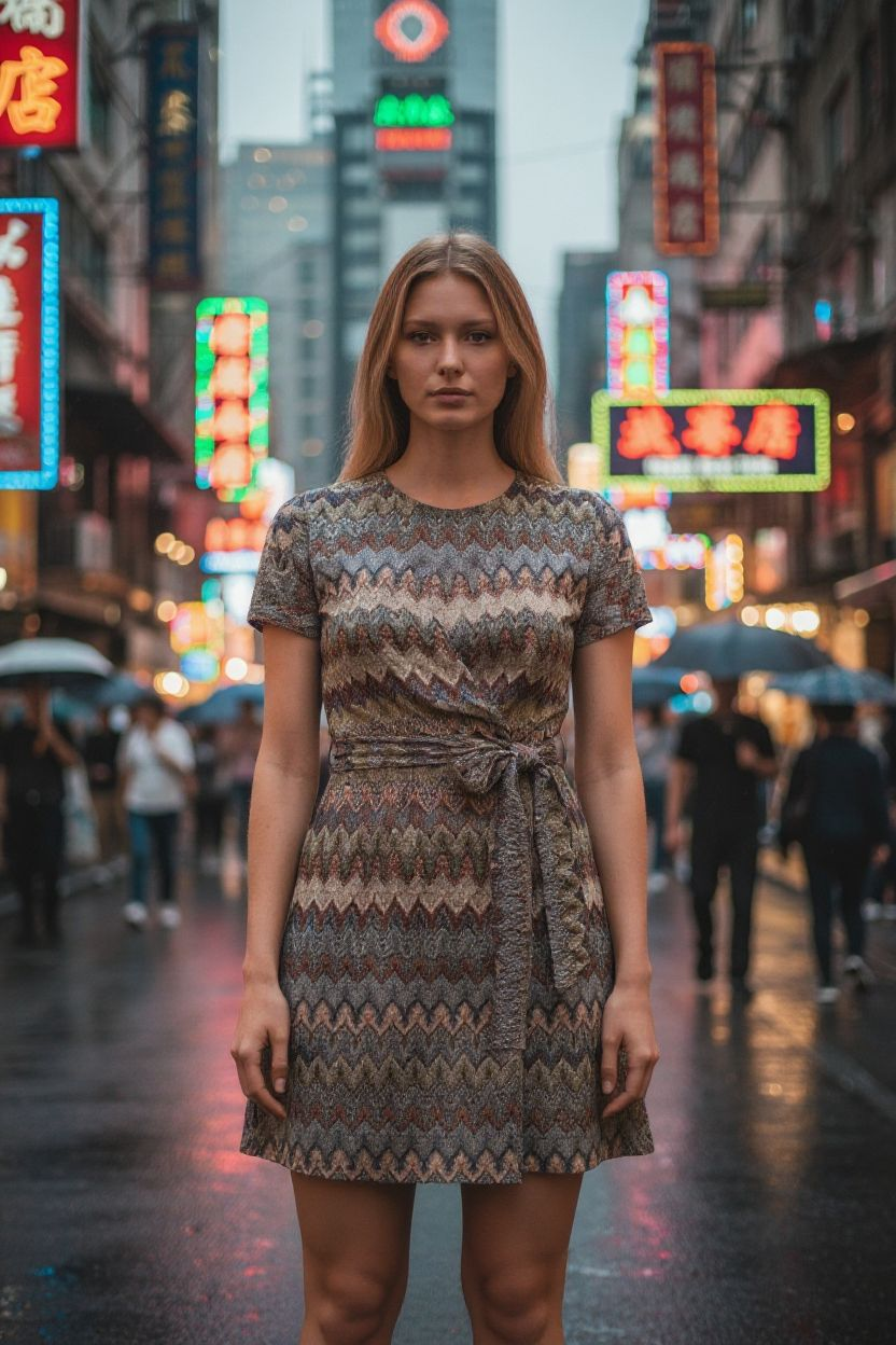 Karlie Zig Zag Stripe Open Back Mini Dress Size Small