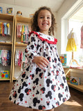 Auraquise Minnie Mouse Bishop Dress with Red Ruffle