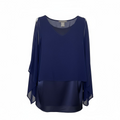 Chiffon Overlay Batwing Dressy Top Size Xsmall Kate & Mallory