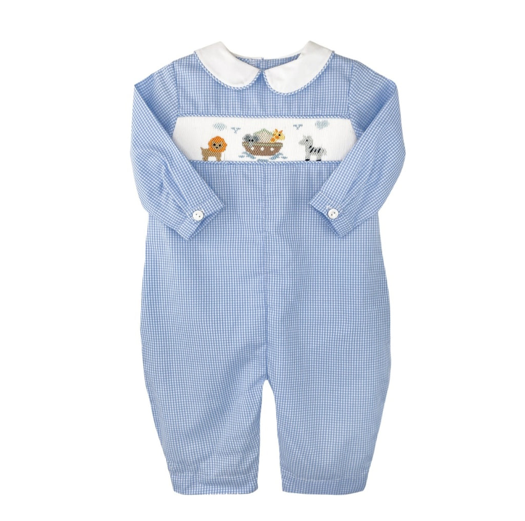 Petit Ami Noah's Ark Longall With Hand Picture Smocking