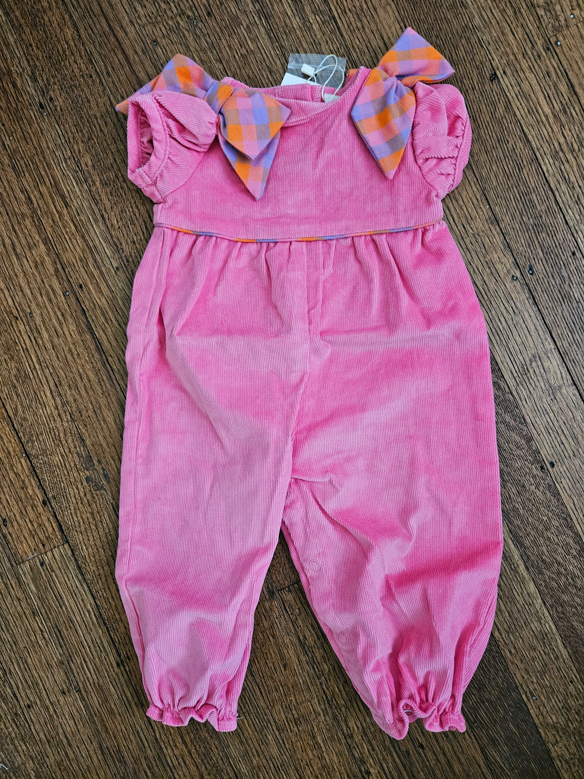 The Beaufort Bonnet Company Multicolor Bow Corduroy Bubble Romper Size 0-6M