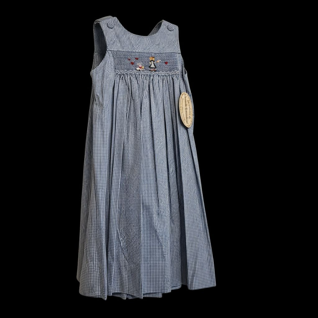 NWT Amanda Remembered Blue Gingham Alice In Wonderland Kids Dress/jumper Sz 6