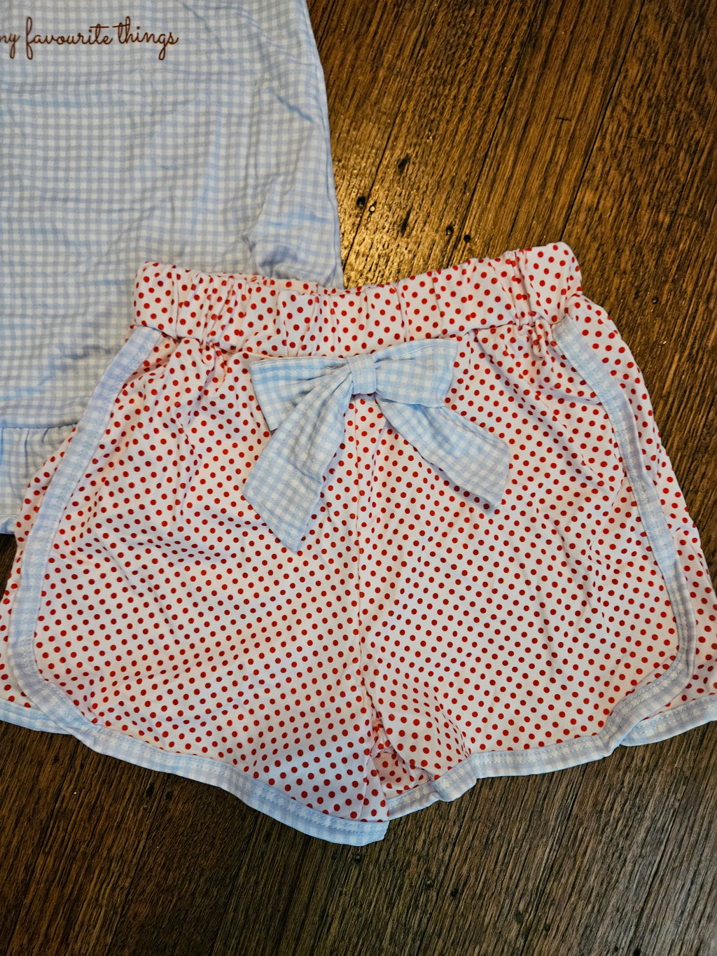 Chick-fil-A Inspired Toddler Short Set Flutter Sleeve Polka Dot Shorts NWT