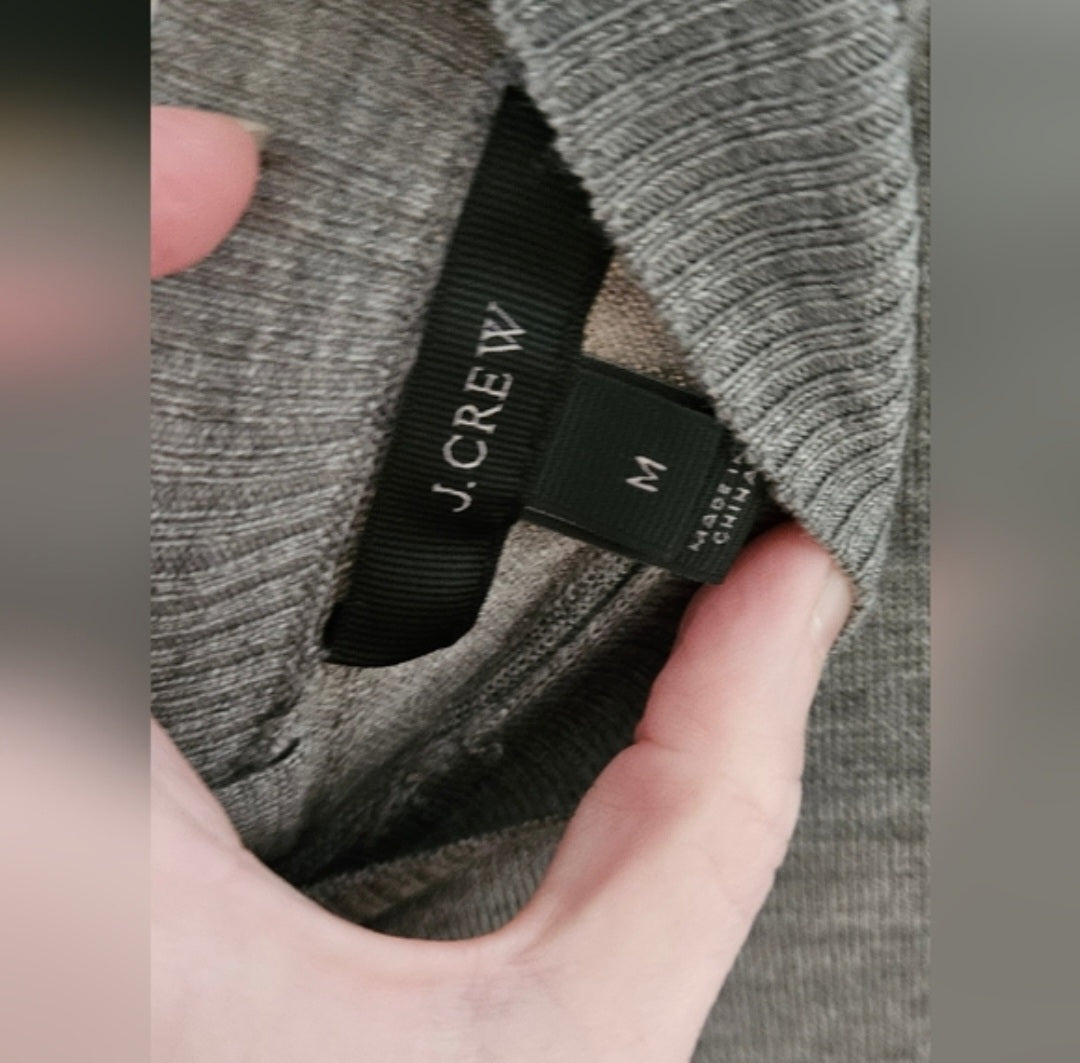 J.Crew Grey Lightweight Wrap Sweater. Ties in back Size Medium