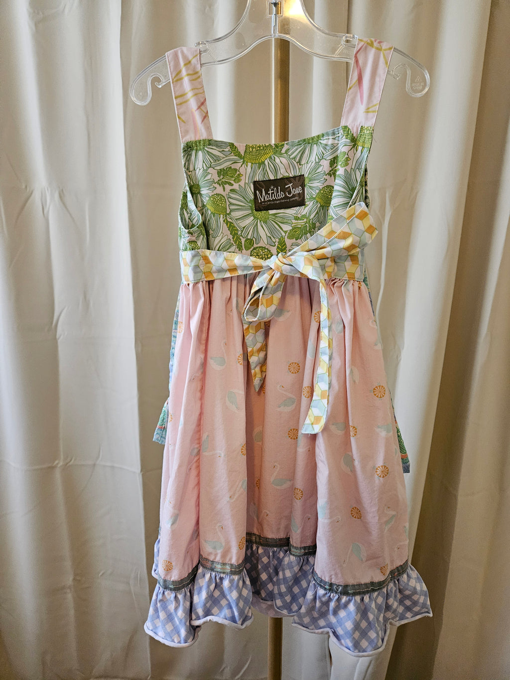 Matilda Jane Sundress – Whimsical Swans, Florals & All the Fun Things – Sz 6
