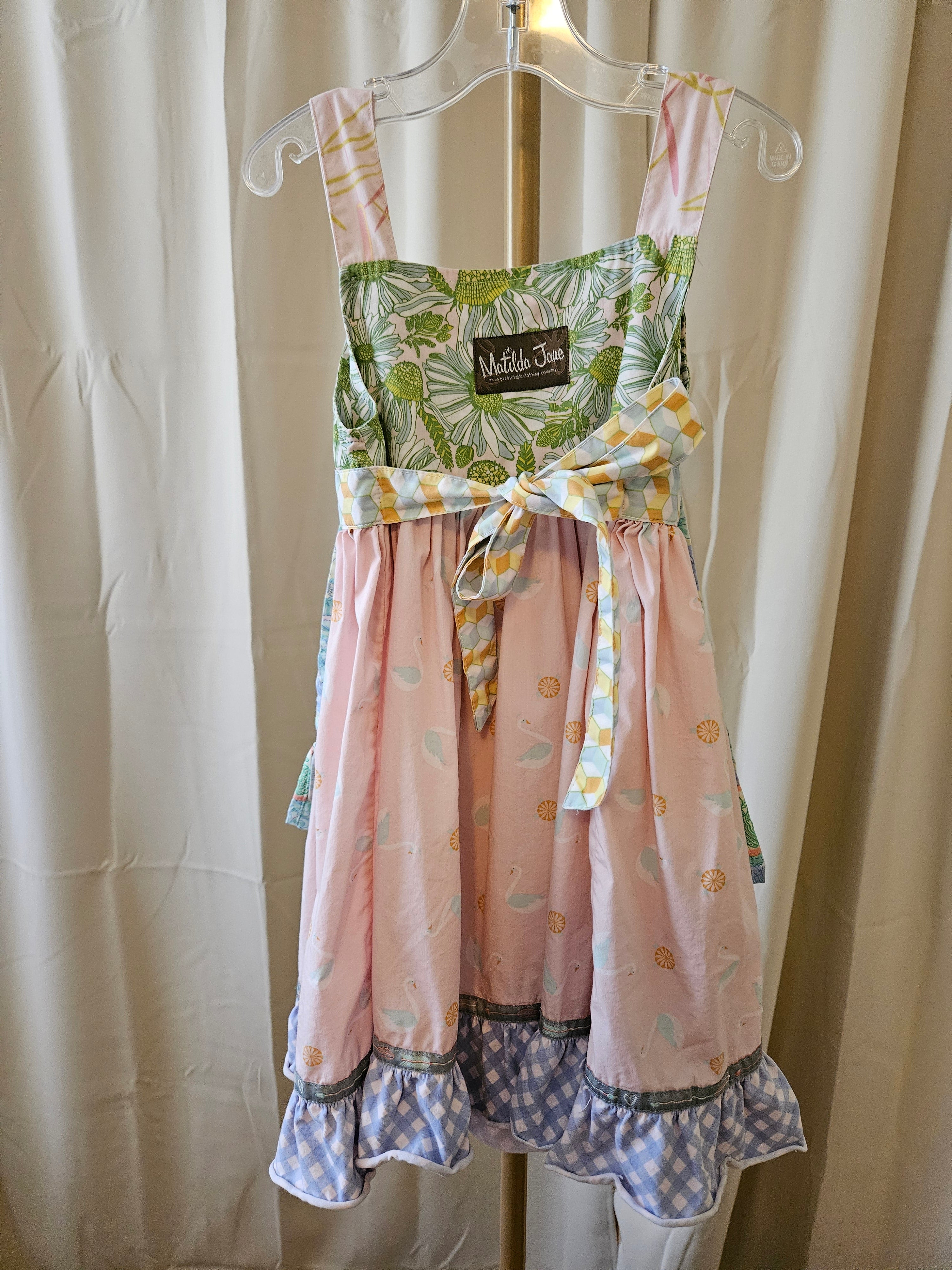 Matilda Jane Sundress – Whimsical Swans, Florals & All the Fun Things – Sz 6