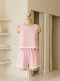Anna-Kaci Pink Ric-Rac Short Set