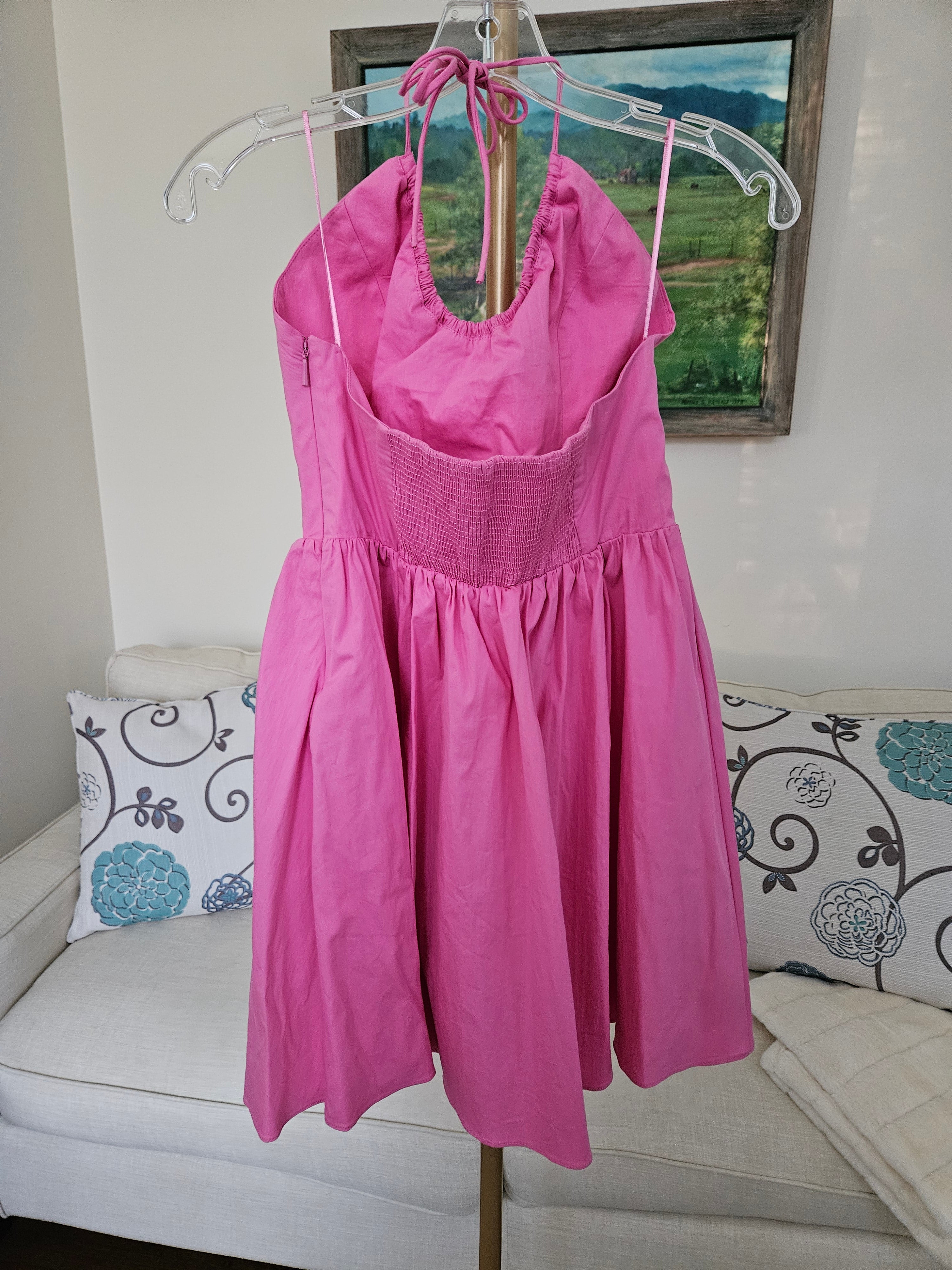 Mango Pink Halter Mini Dress Sz M