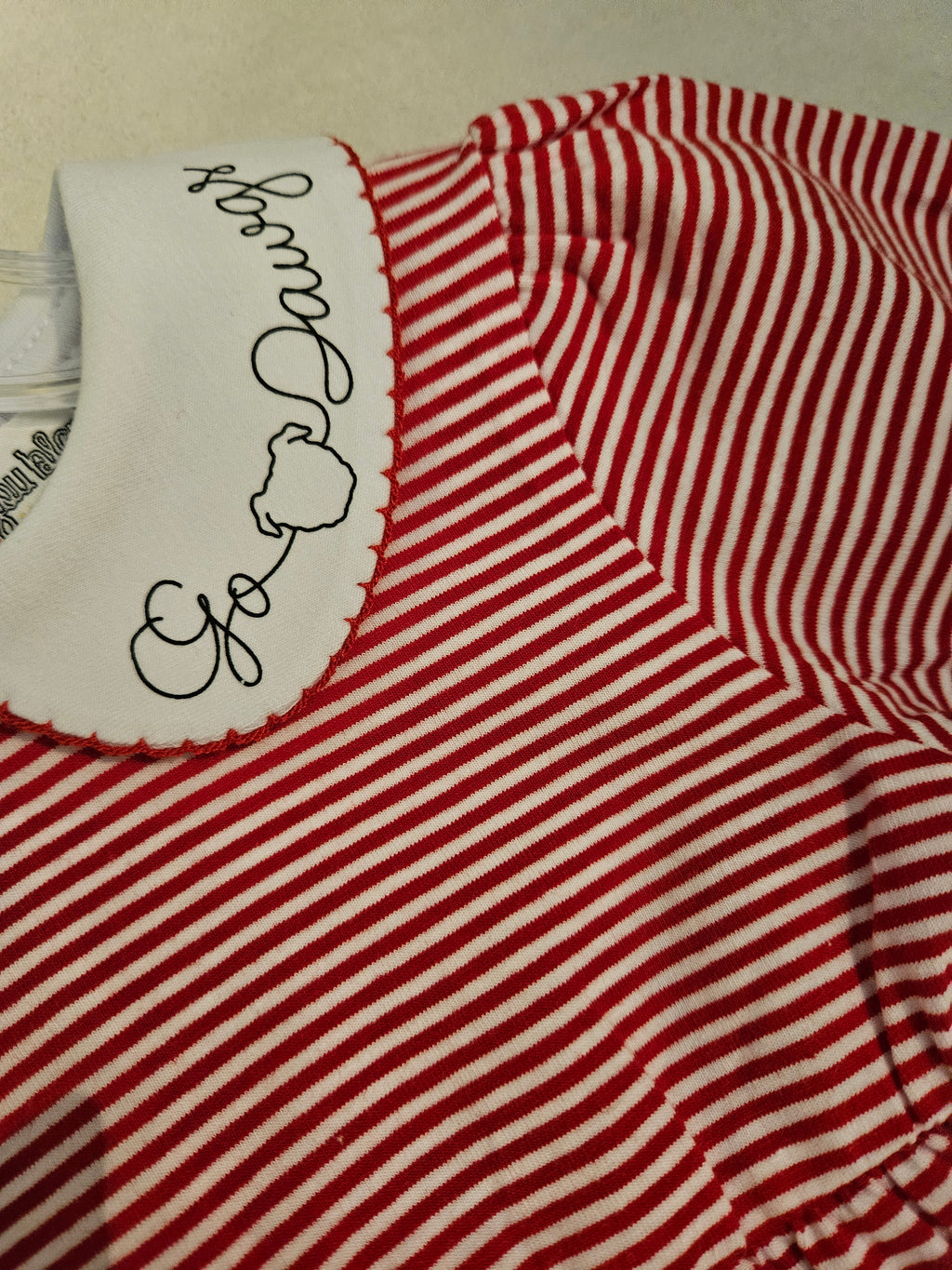 Bayou Blanks Red & White Striped Go Dawgs Dress | 12M, 2T, 4