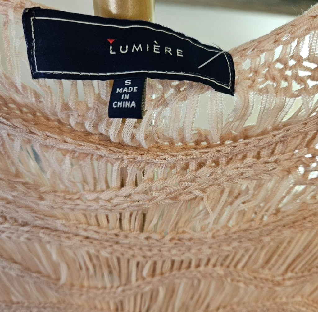 NWT Lumiere Blush Knit Ribbon Sweater Sz Sm