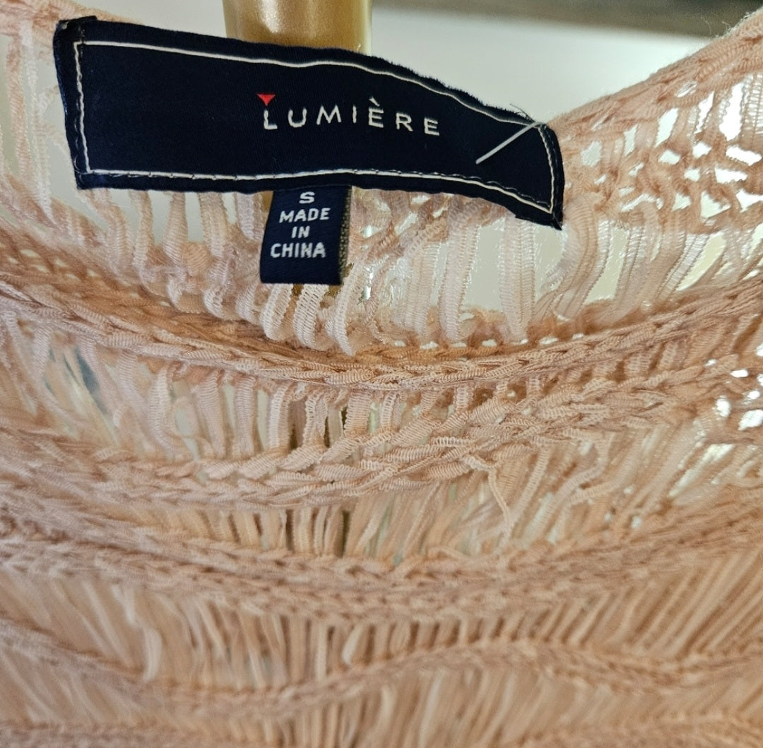 NWT Lumiere Blush Knit Ribbon Sweater Sz Sm