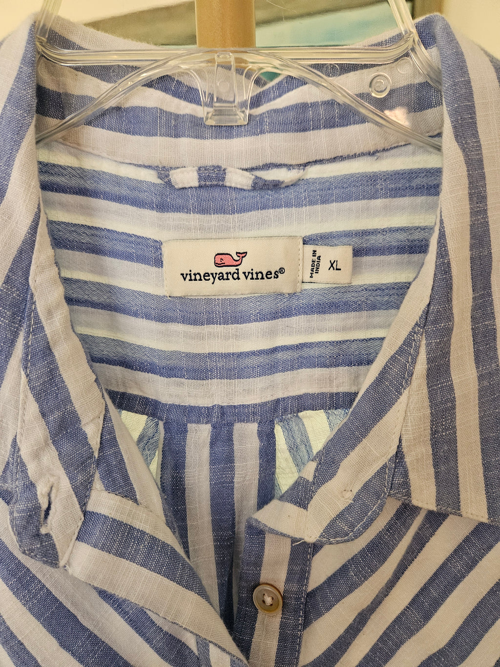Vineyard Vines Blue and White Striped Blouse Sz XL