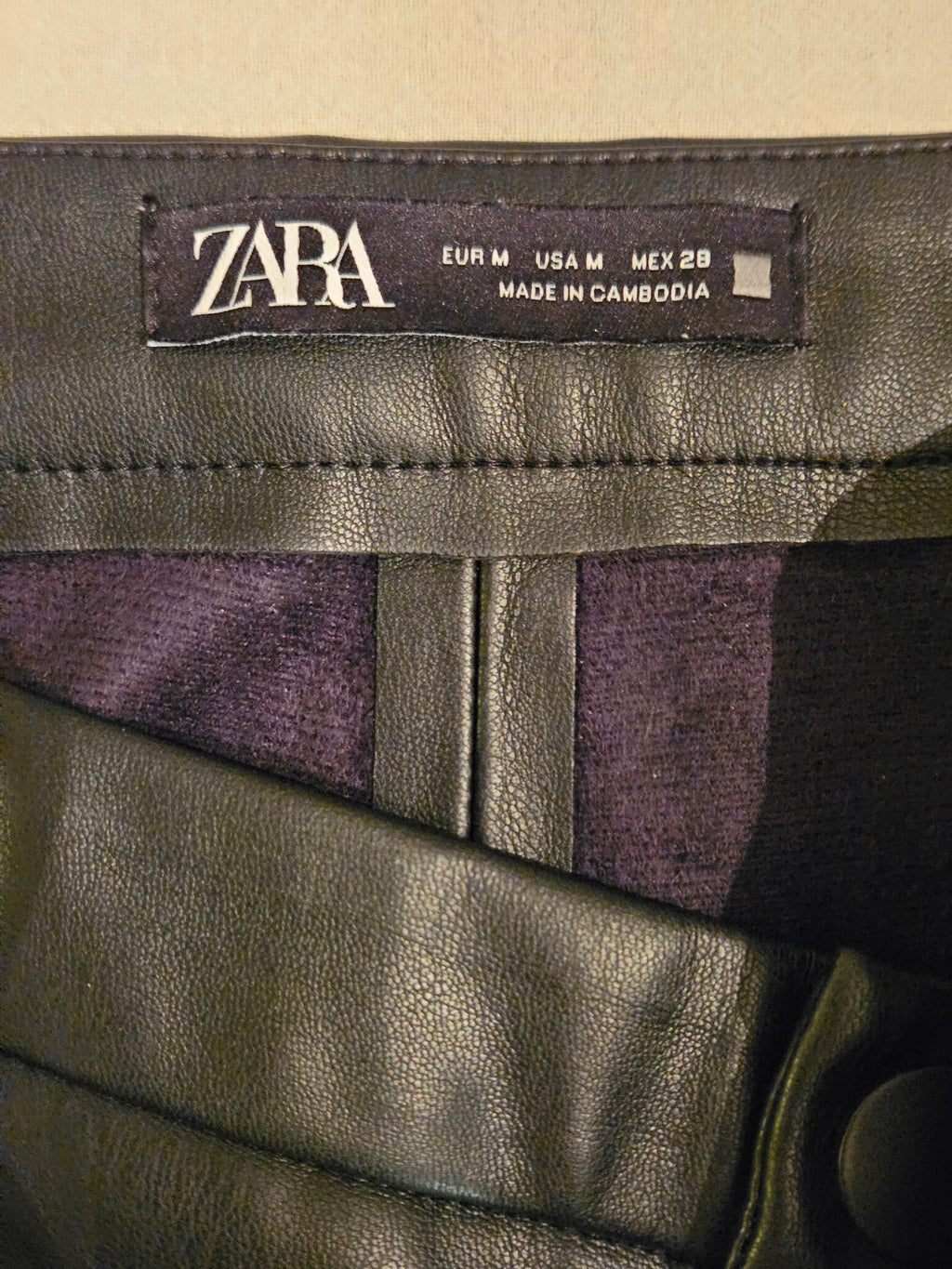 Zara Faux Leather Pants Sz Med