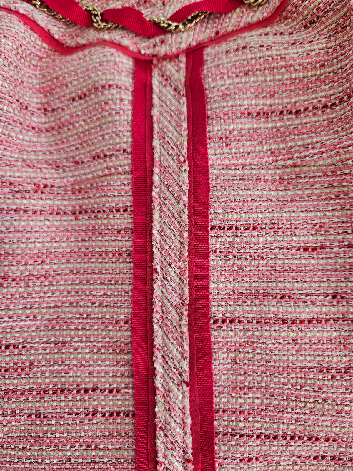 White House Black Market Pink Tweed Zip Back Top Size 6 NWT