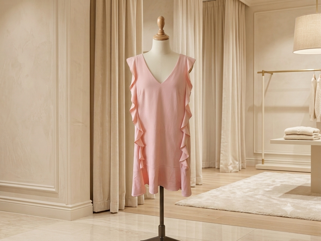 Nicole Miller Pinky Peach Ruffle Dress - Size 4