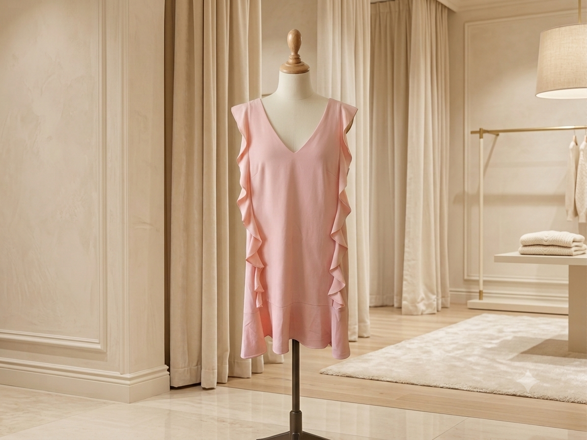 Nicole Miller Pinky Peach Ruffle Dress - Size 4