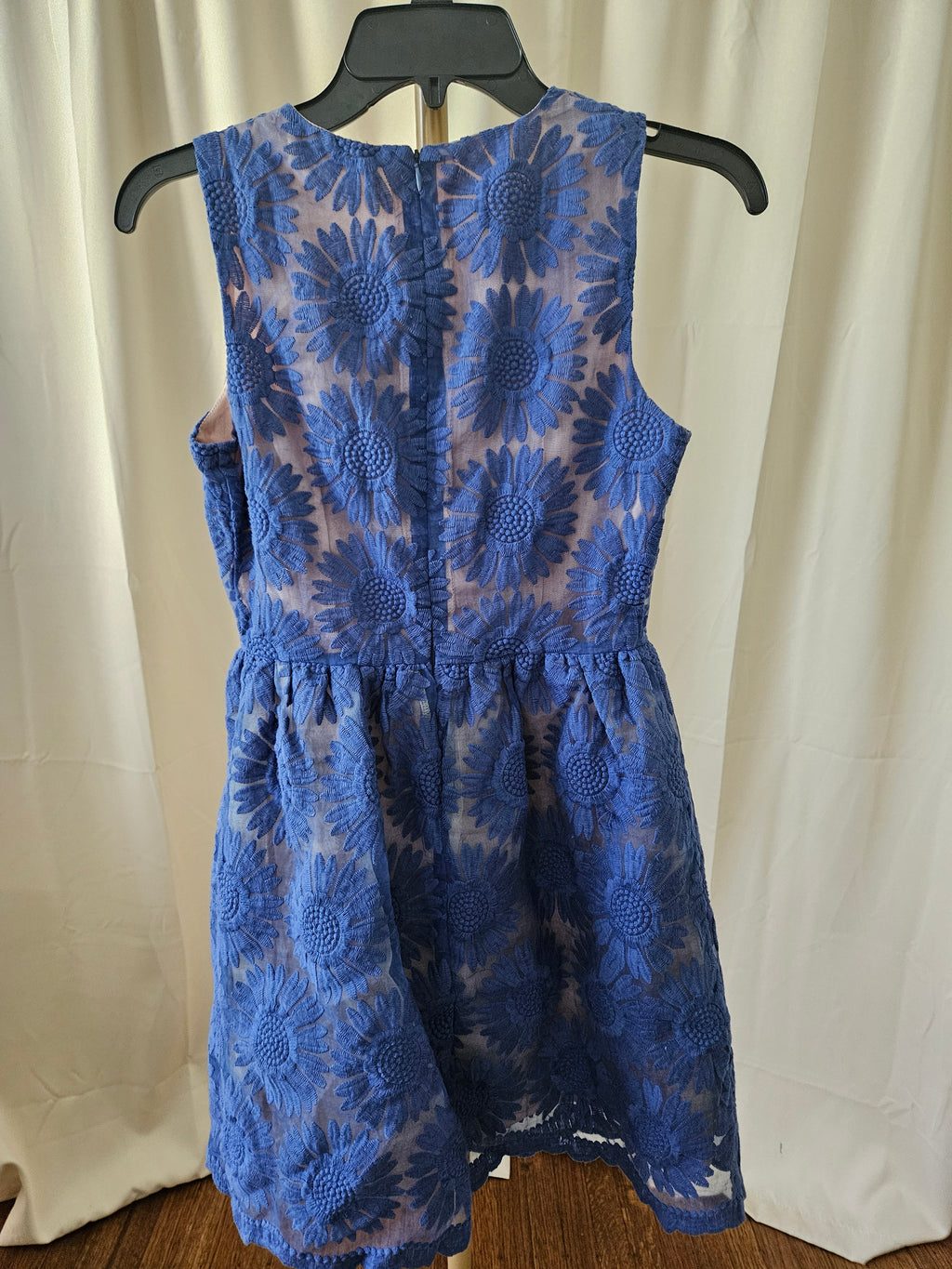 Ellison Royal Blue Daisy Peekaboo Sleeveless Dress Size Small