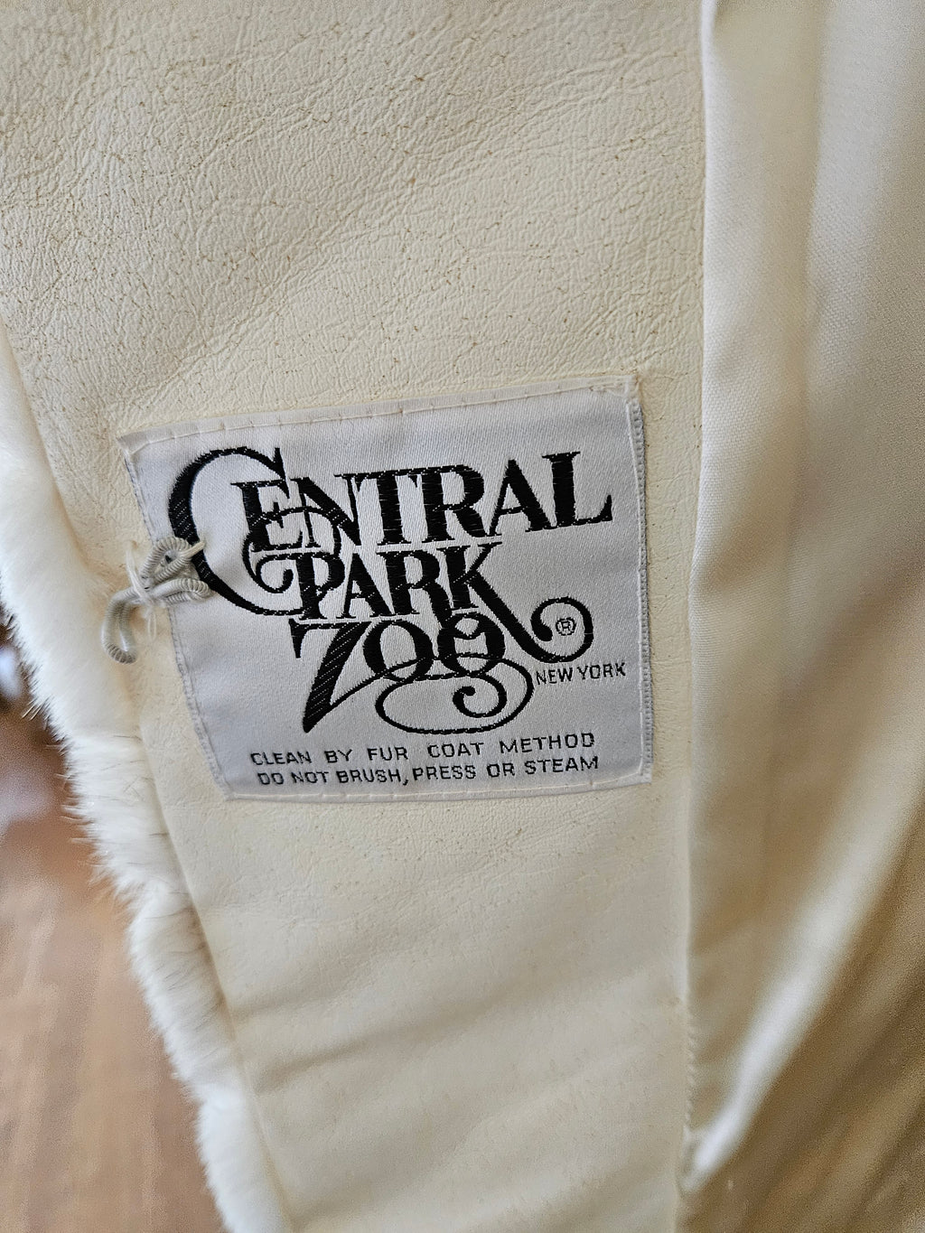 Vintage Central Park Zoo Cream and Gray Faux Mink Jacket Sz Sm