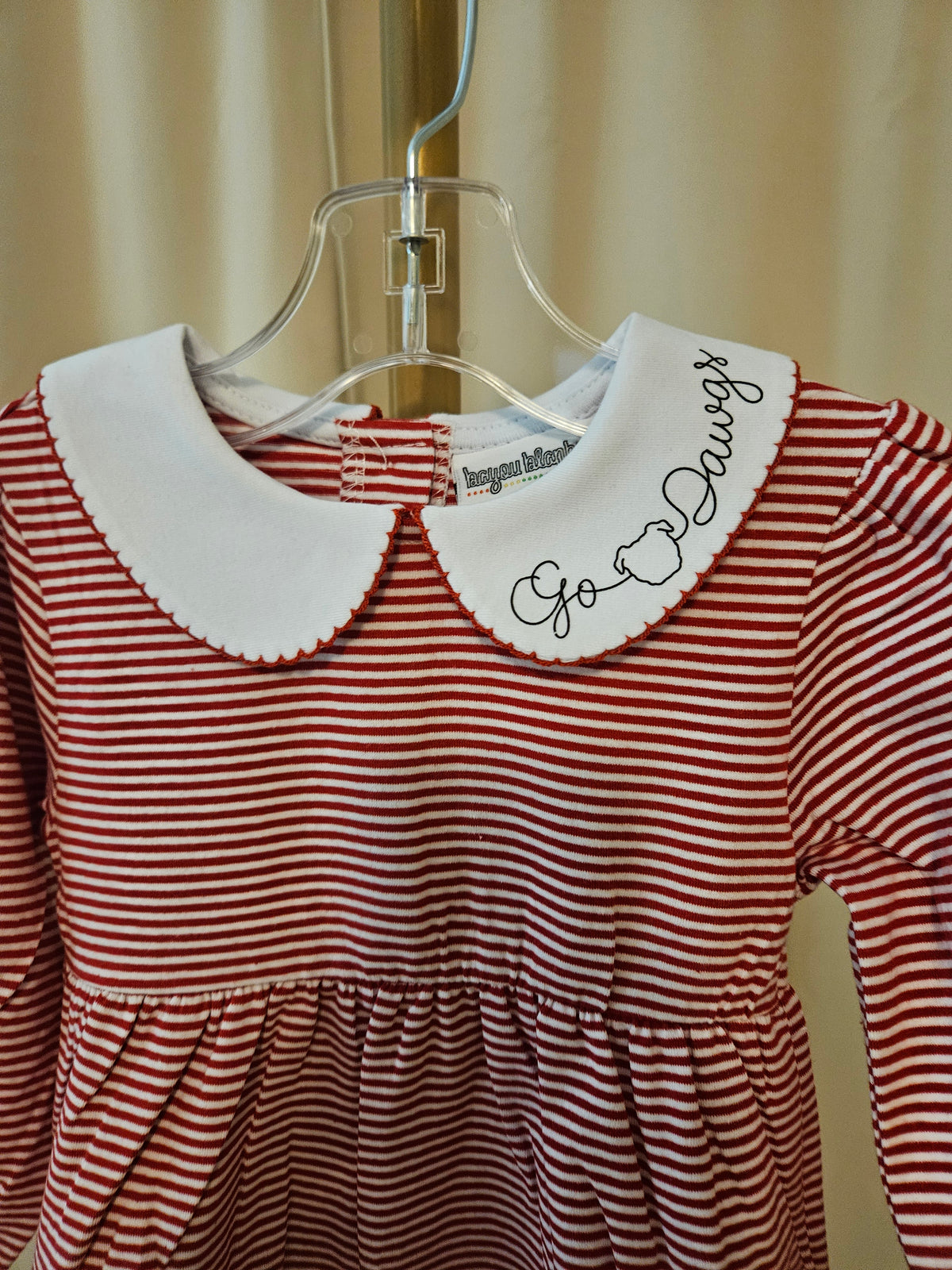 Bayou Blanks Red & White Striped Go Dawgs Dress | 12M, 2T, 4