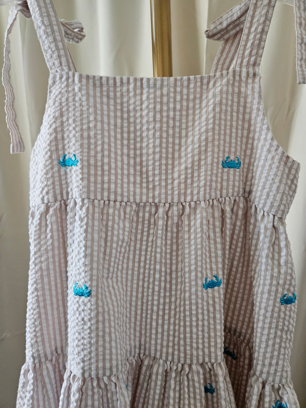 Kelly’s Kids Seersucker Crab Sundress 🦀