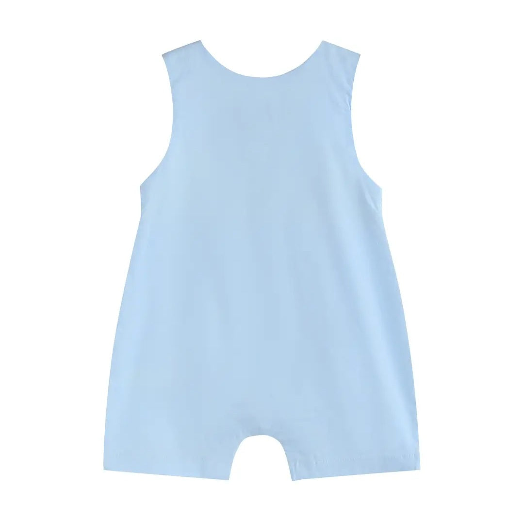 Lil' Cactus Blue Baby Easter Smocked Romper Sz 2T