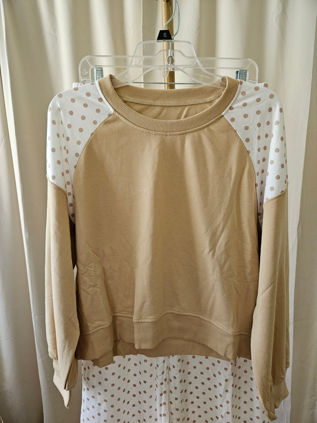 Beige & White Polka Dot 2-Piece Set | Little Daisy | L/XL