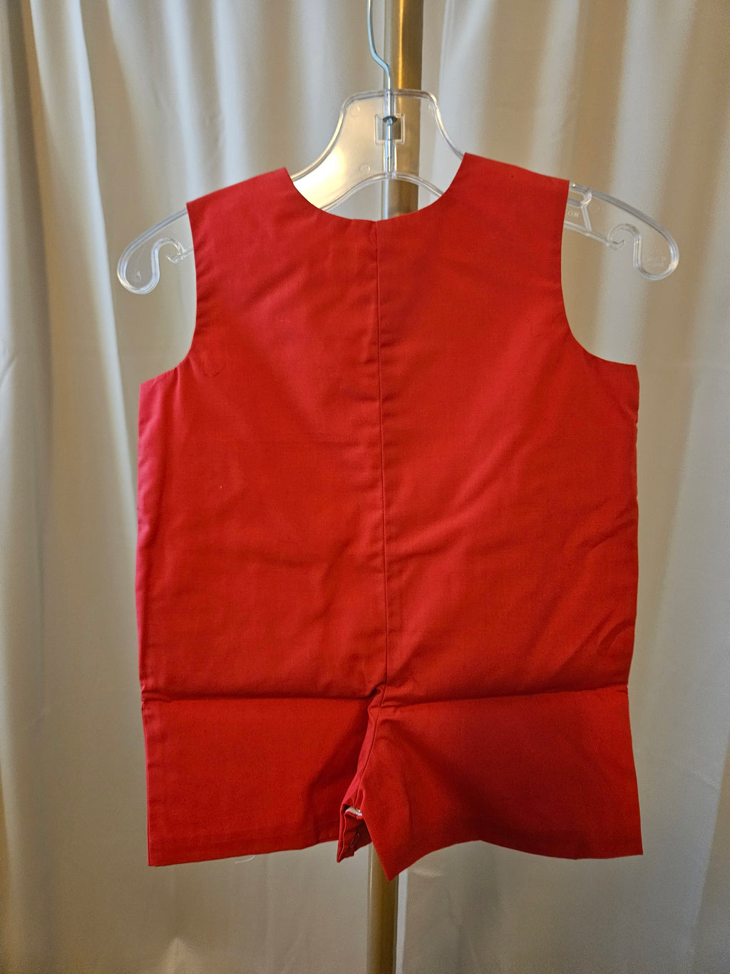 The Beaufort Bonnet Company Classic Red Overall Romper | Size 0–6M